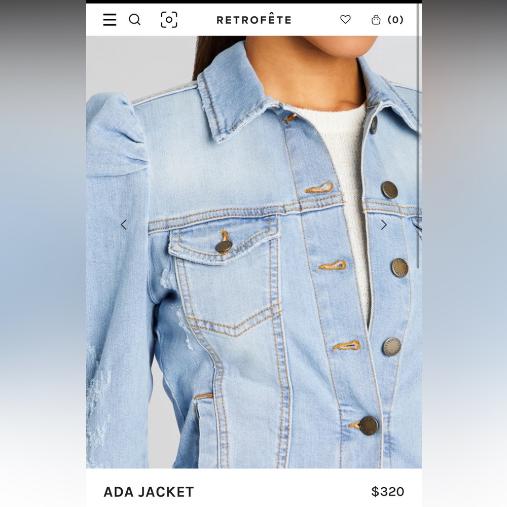 Retrofete Ada Jacket in Light Blue Stone SZ S